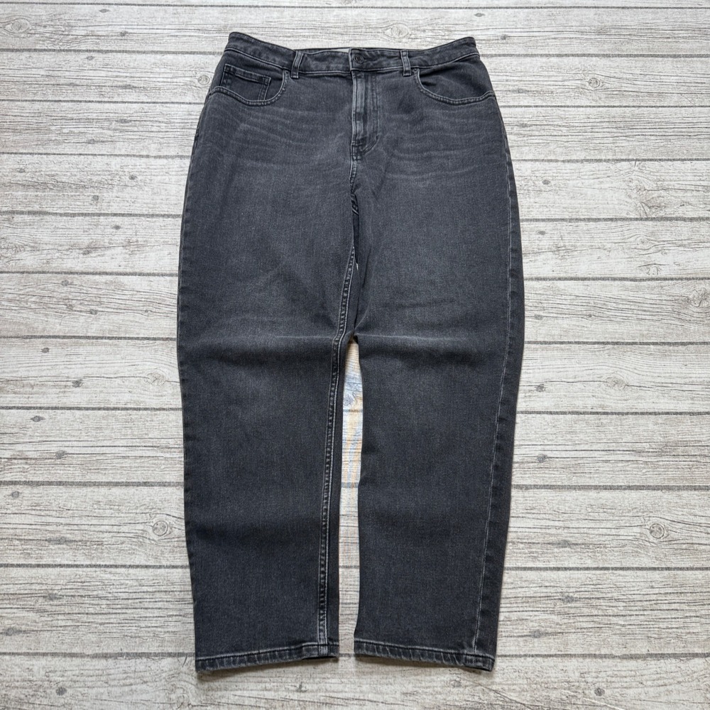 Everlane Jeans Women's 31 Gray Denim The Curvy Cheeky High Rise Cropped Tapered